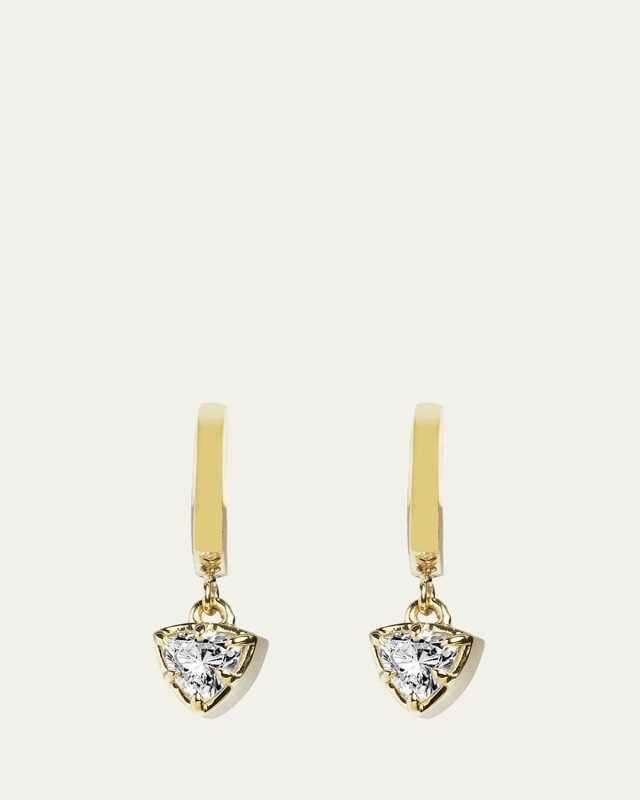Trillion Solar Drop Huggie Earrings with Lab-Grown Diamonds
